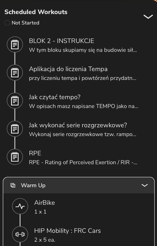 Indywidualne plany treningowe przygotowywane w REHIS